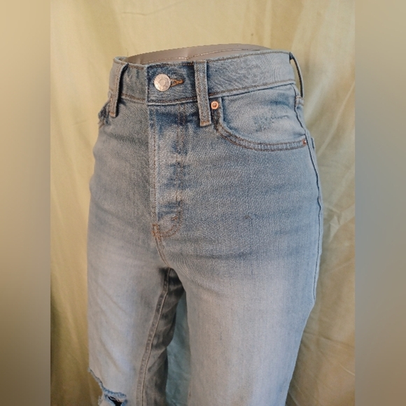 A Wild Fable Button Fly Super High Rise Slim Straight Leg Denim Jeans - Picture 2 of 11